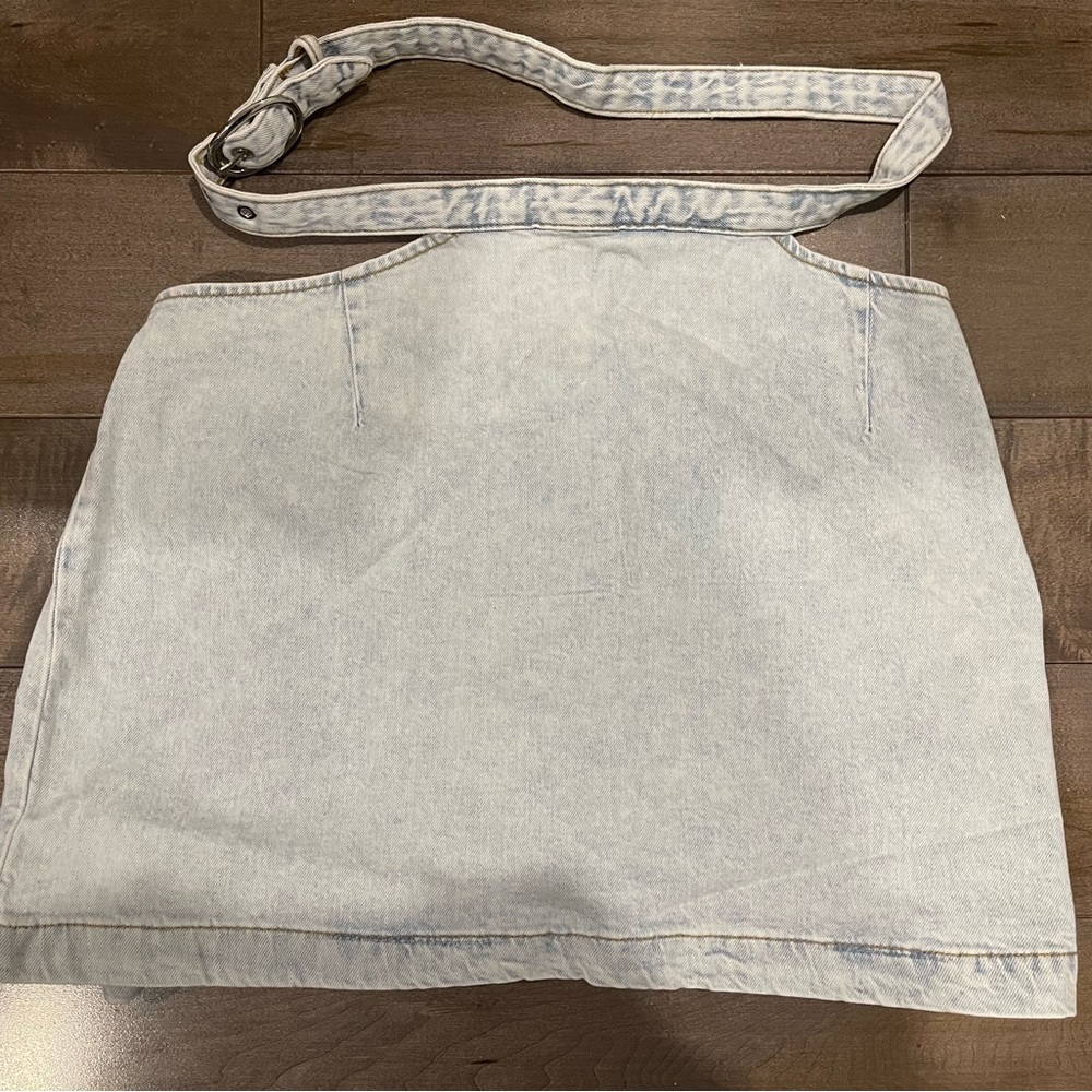 NWT WEWOREWHAT INDIGO COMFORT SKIRT